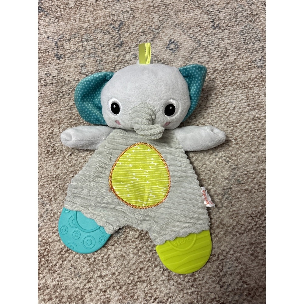 Bright Starts Elephant Crinkle Rattle Baby Toy Teether
